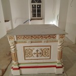 керамический престол с золотом и деколью